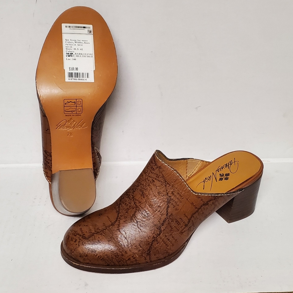 Patricia Nash Leather Mules heels Sz.7.5